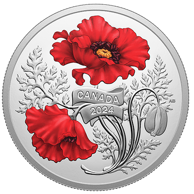 A picture of a 1 oz Remembrance Day Silver Coin (2024)